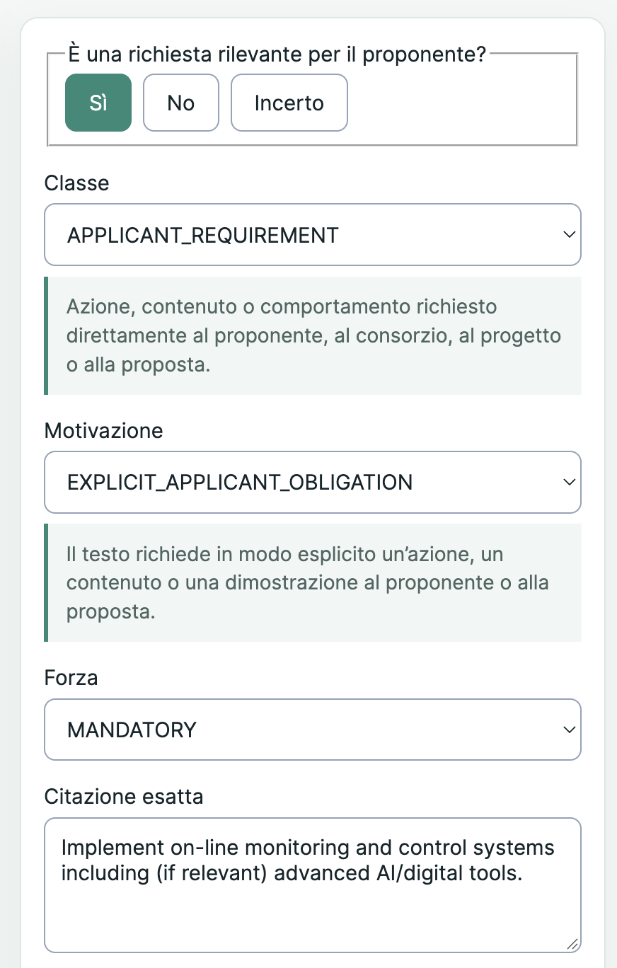 Pannello Sì — classe, motivazione, forza e citazione